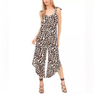Vince Camuto leopard asymmetrical jumpsuit NWT